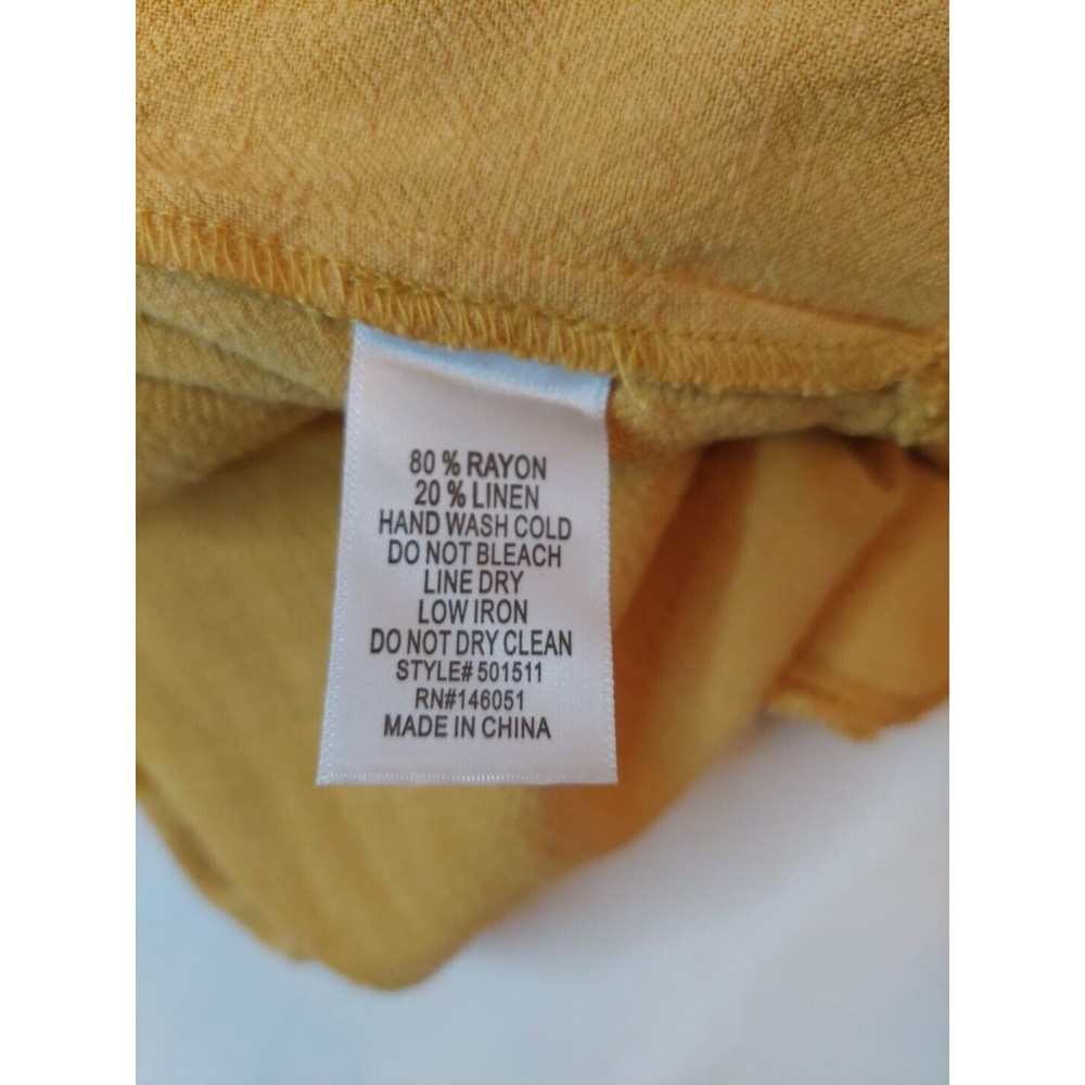 Monteau Linen Blend Midi Dress Ruffled Hem And Sleeves XS NWT - Picture 9 of 10